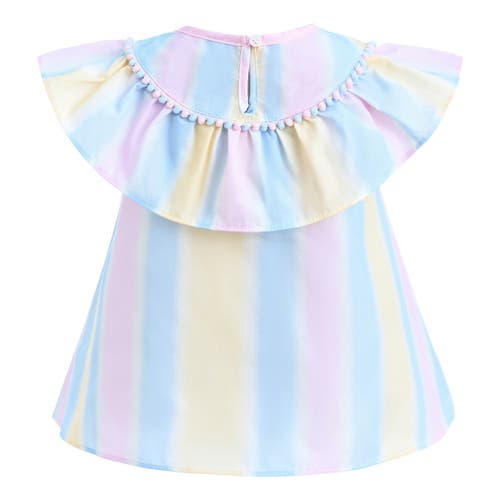 Mimi Tutu Rainbow Striped Top And Shorts Set In Pink