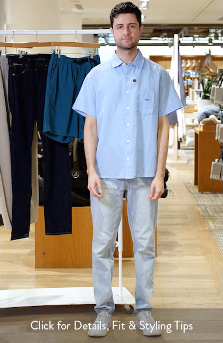 Barry Stripe Short Sleeve Button-Up Shirt, sales video thumbnail