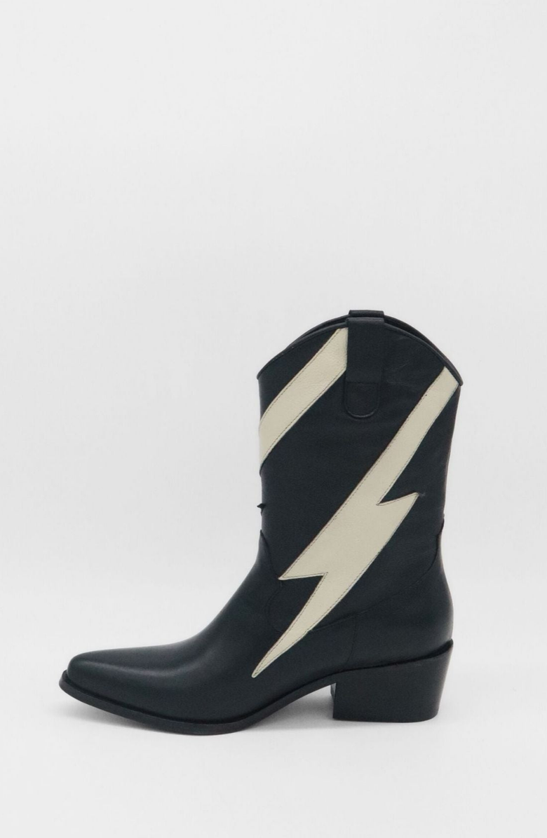 STIVALI NEW YORK Idol Western Cowboy Boots, Alternate, color, Black / Off-White
