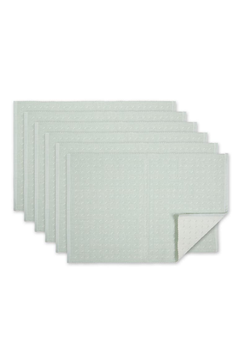 Dobby Dots Rib Placemat Set/6, Main, color, Misty Blue