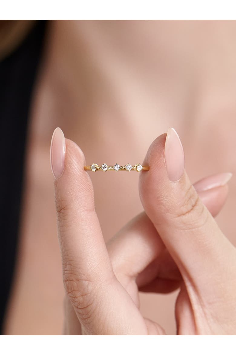 Station Lab Grown Diamond Ring in 14K Gold, Alternate, color, Yellow Gold