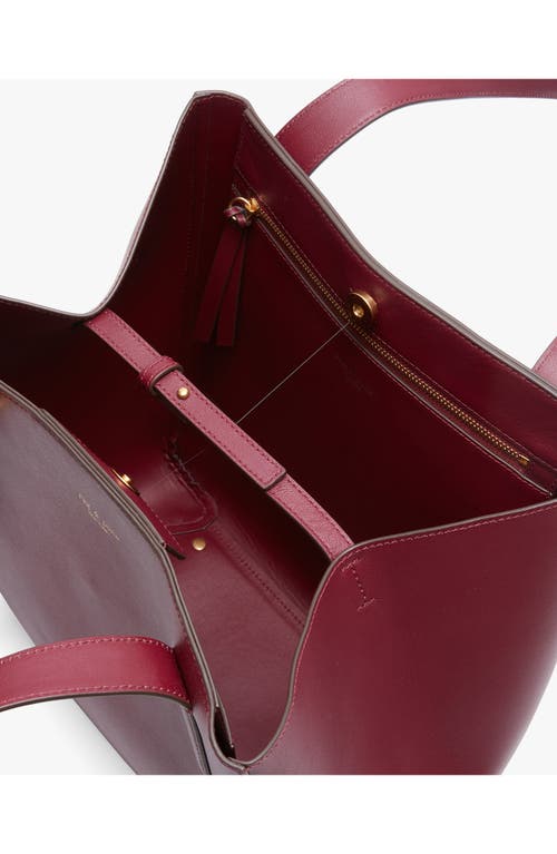 Rag & Bone Parker Leather Tote In Burgundy