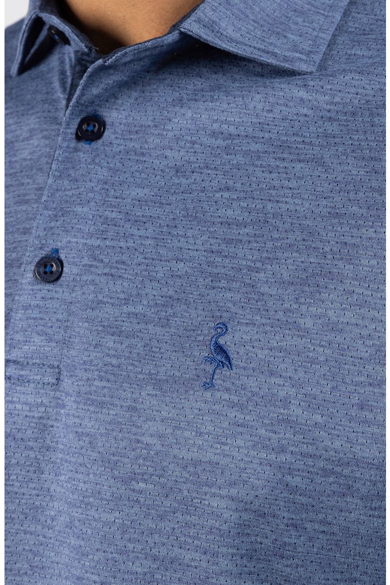 Mélange Mesh Performance Polo, Alternate, color, DENIM BLUE