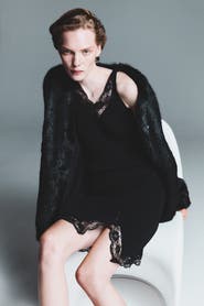 H&M Lace-trimmed Rib-knit Dress