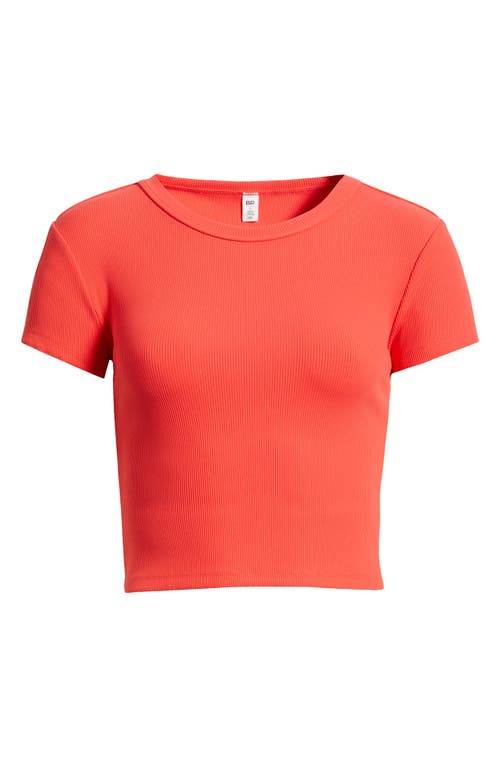 Bp. Compact Rib Crop Baby Tee In Red Bittersweet