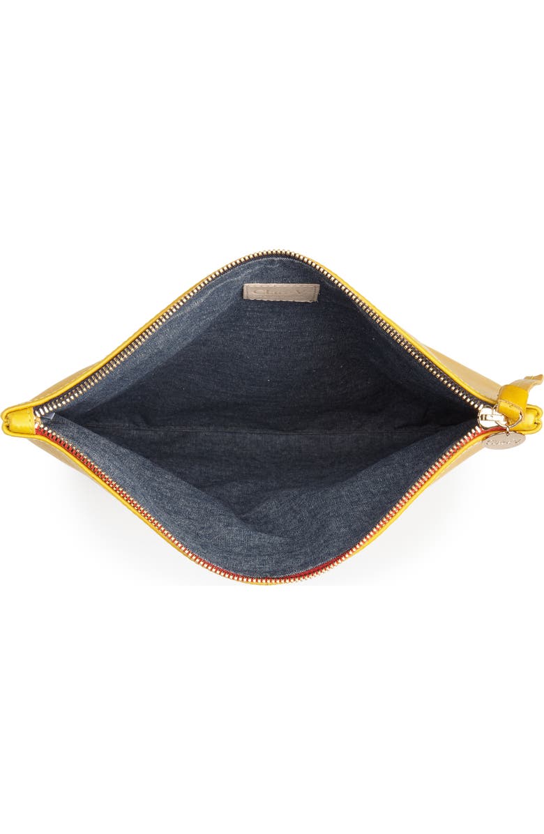 Clare V. Leather Foldover Clutch, Alternate, color,