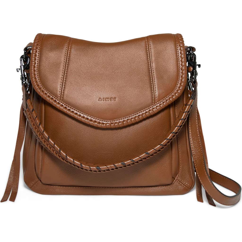 Aimee All For Love Convertible Leather Shoulder Bag In Orange