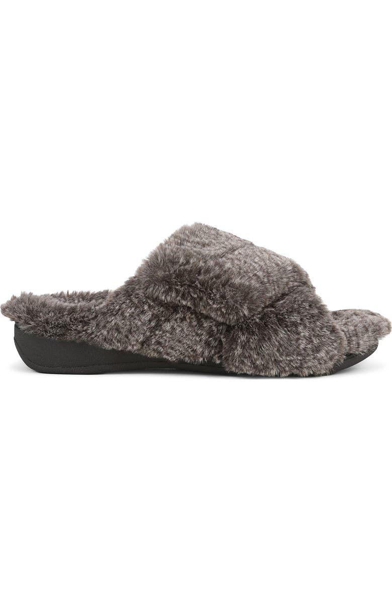Vionic Relax II Slide Slipper, Alternate, color, Dark Brown Faux