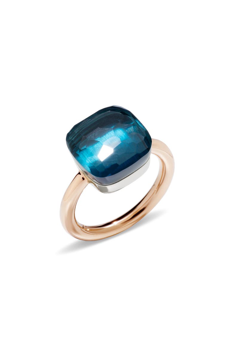 Nudo Classic Blue Topaz Ring, Main, color, ROSE GOLD/ BLUE TOPAZ
