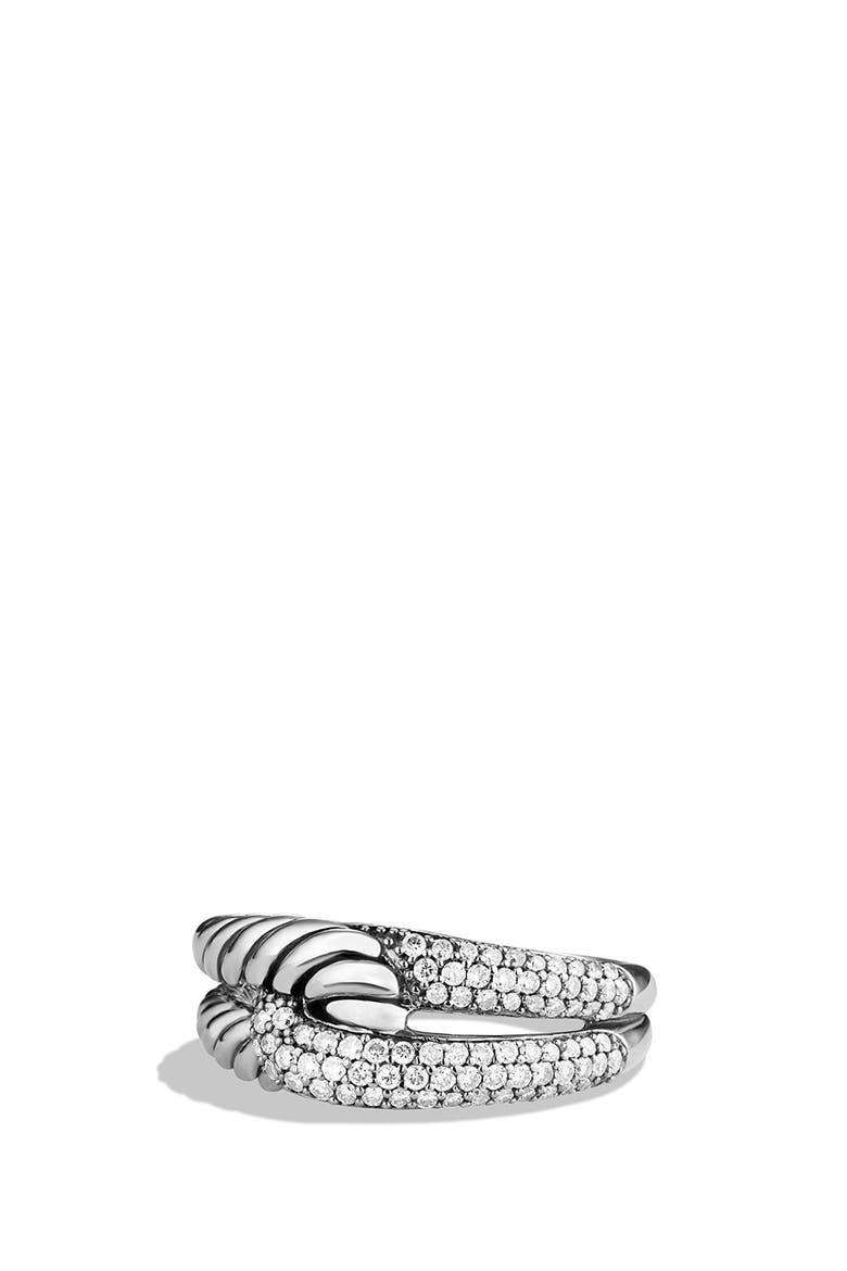 'Labyrinth' Single Loop Ring with Diamonds, Main, color, DIAMOND