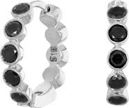 Sethi Couture Black Diamond Bezel Hoop Earrings