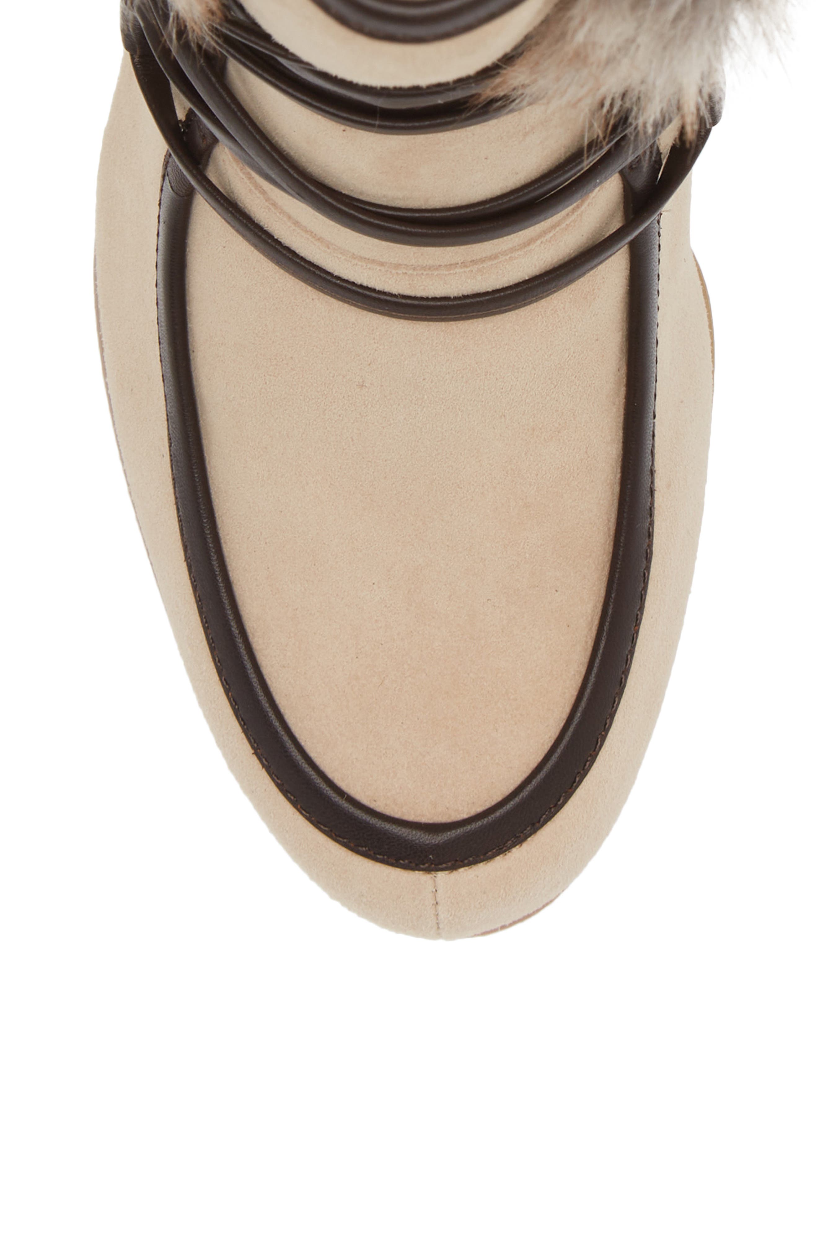 North Star Wedge Bootie, Alternate, color, BEIGE FAUX FUR