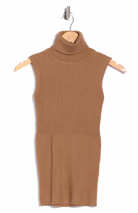 Sleeveless Ribbed Turtle Neck