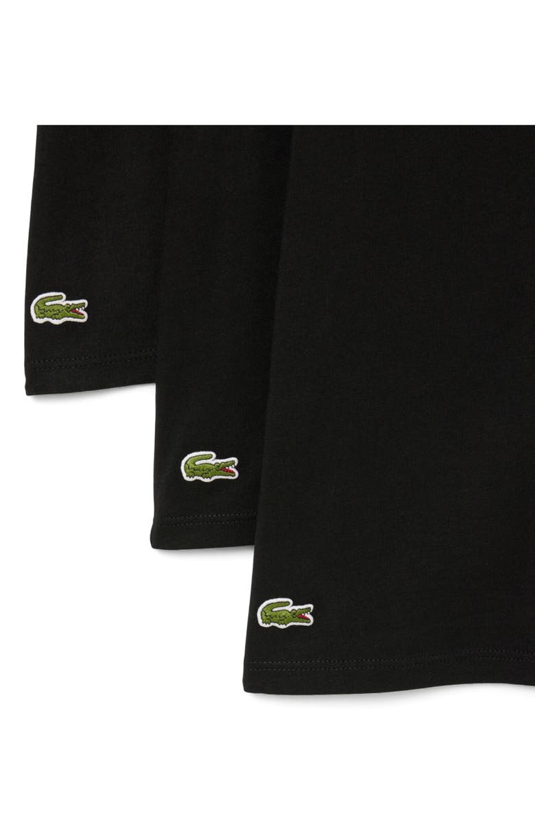 Lacoste 3-Pack Cotton V-Neck T-Shirts, Alternate, color, Black