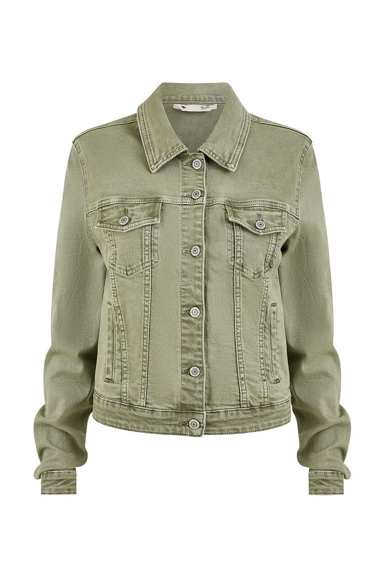 Stretch Cotton Denim Jacket, Alternate, color, Green