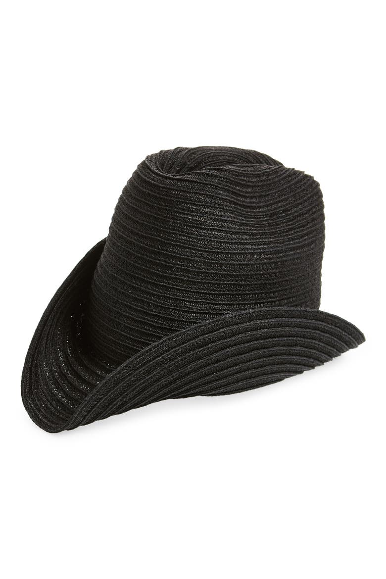 Woven Western Hat, Main, color, BLACK