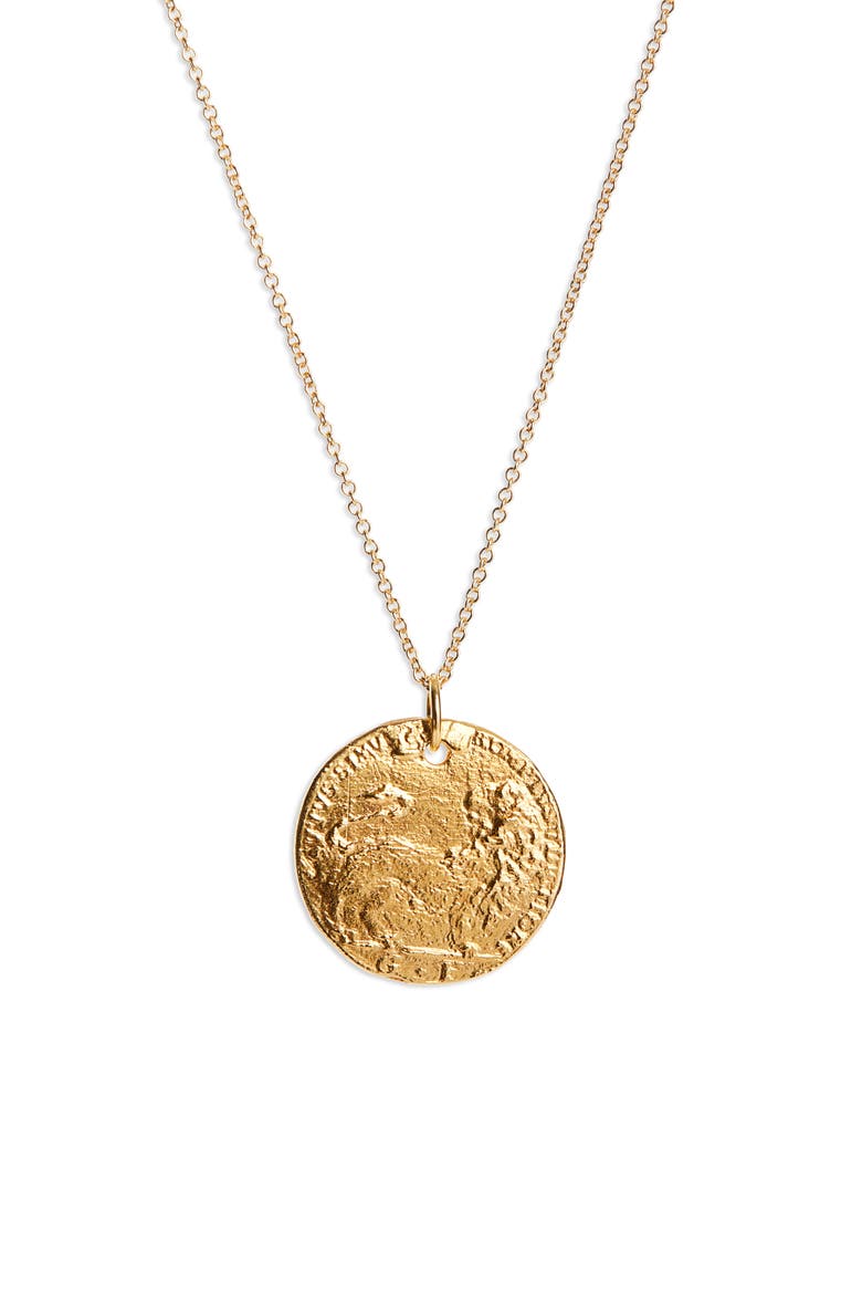 Lion Pendant Necklace, Main, color, GOLD