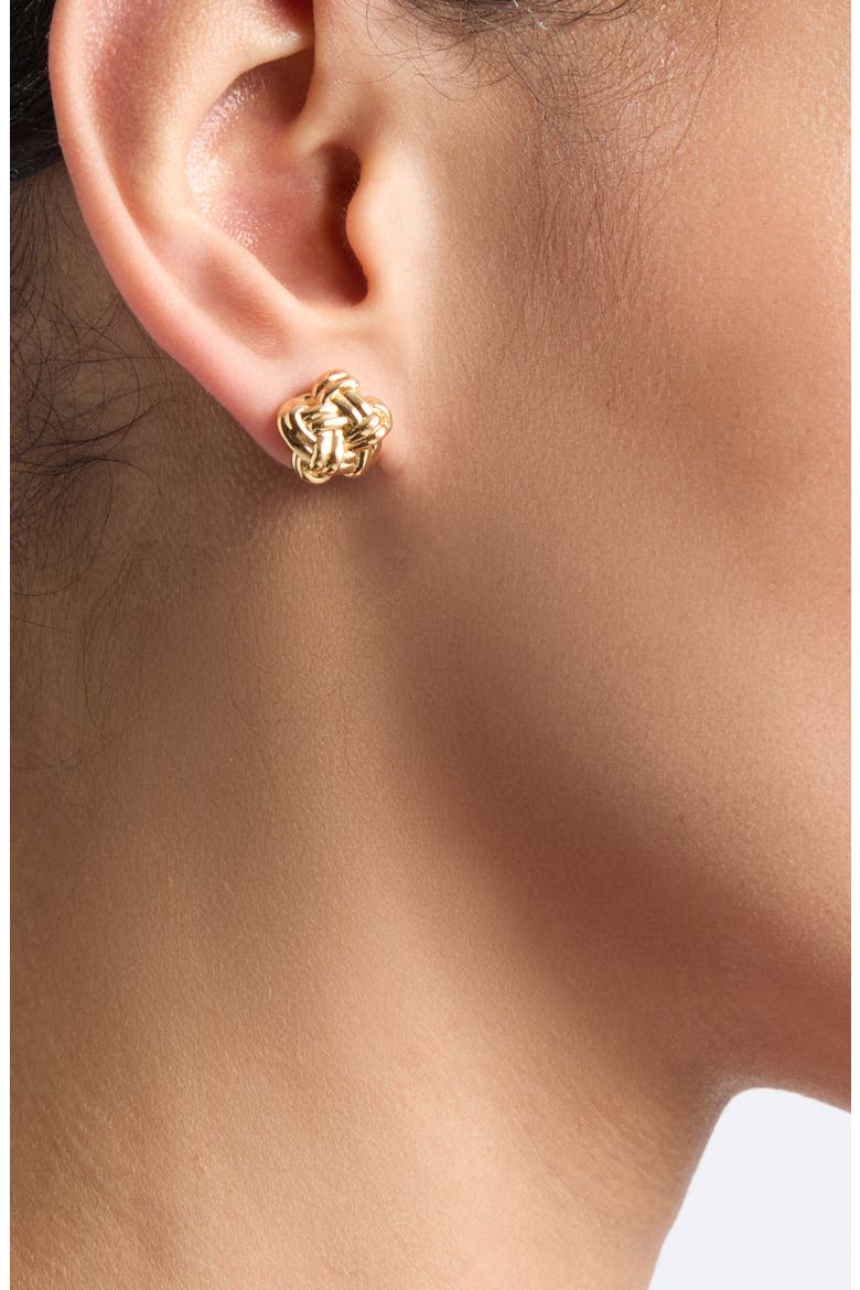 Knotted Stud Earrings, Alternate, color, 8120 YELLOW GOLD