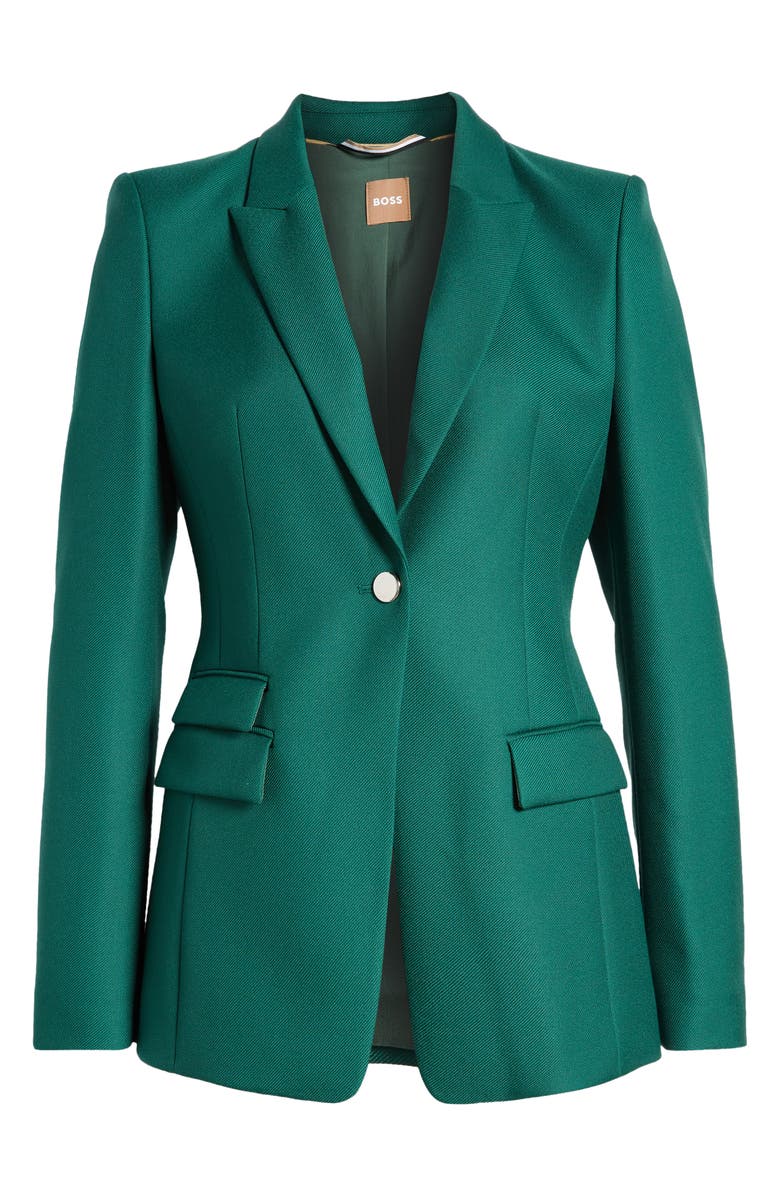 BOSS Juicylara One-Button Virgin Wool Blazer, Alternate, color,