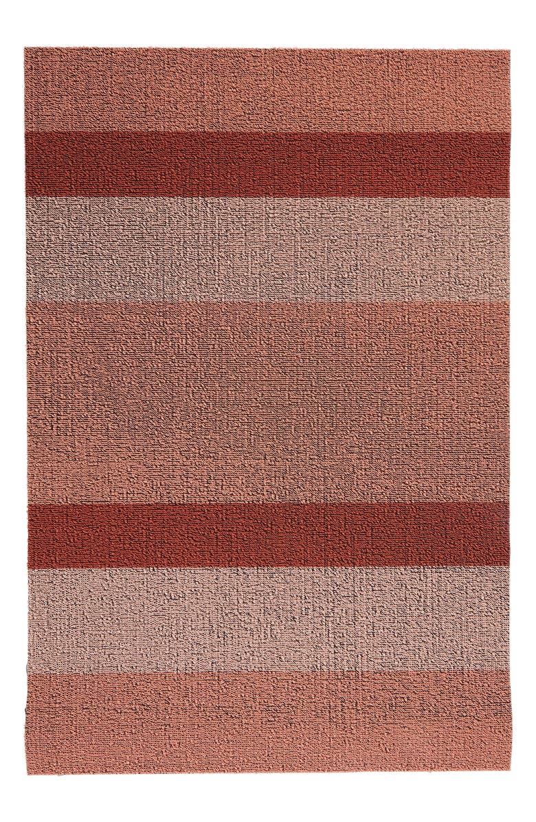Chilewich Stripe Low Pile Large Indoor/Outdoor Floor Mat, Main, color, Peach