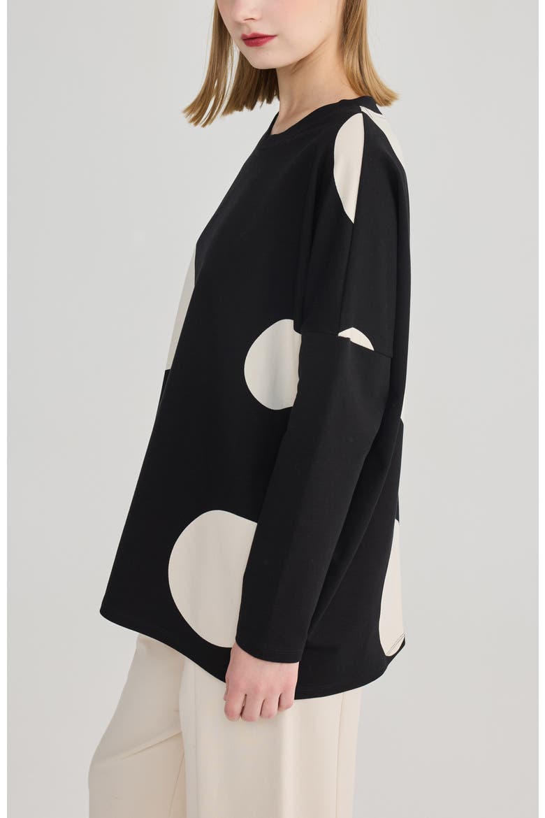 Saga Mixed Printed Top, Alternate, color, Black