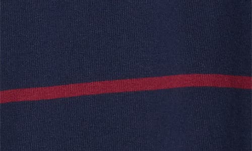 Sporty And Rich Sporty & Rich Serif Logo Embroidered Cotton Long Sleeve Rugby Polo In Blue