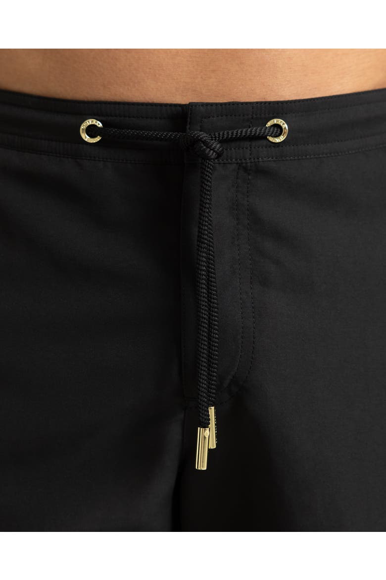 Dane Drawcord Longest-Length Classic Fit Drawcord Swim Shorts, Alternate, color, Black