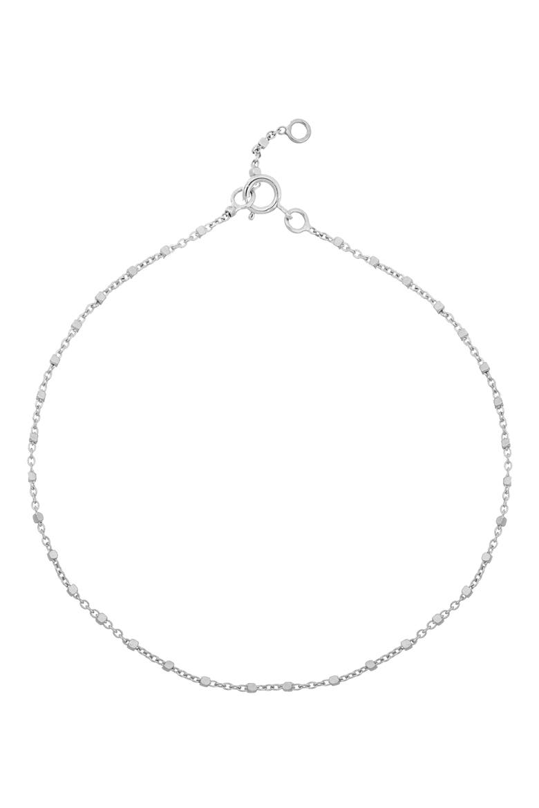 14K Gold Ball Bead Chain Bracelet, Main, color, 14KW