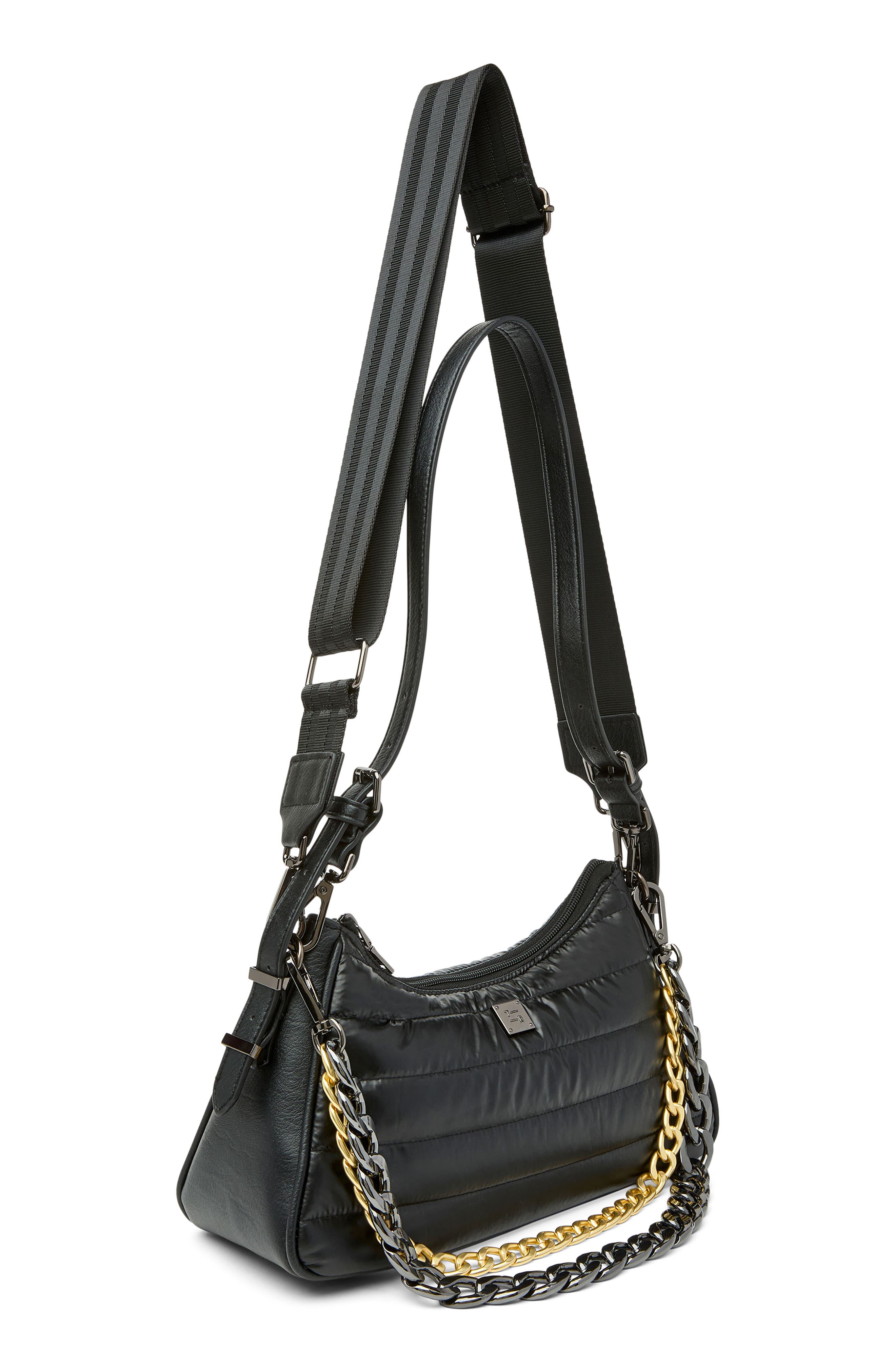 THINK ROYLN Cosmopolitan Quilted Shoulder Bag, Alternate, color, Pearl Black
