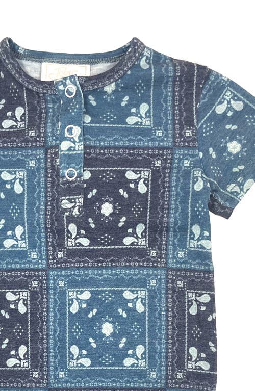 Shop Toby Bandana Print Romper, Hat & Sunglasses Set In Dusk