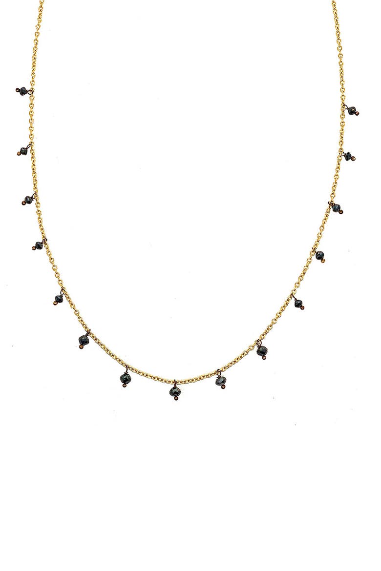 Black Diamond Drop Necklace, Main, color, D1.90 BDI 18KYG