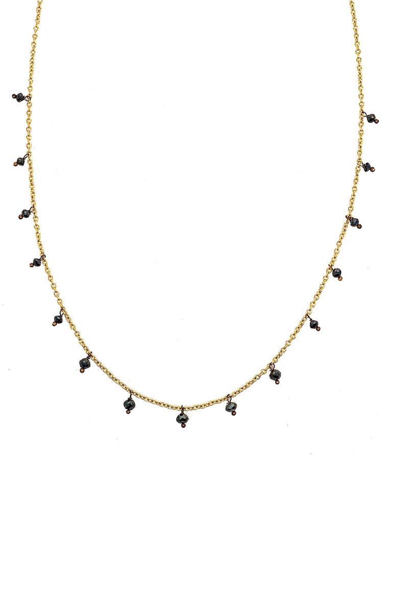 Sethi Couture Black Diamond Drop Necklace, Main, color, Yellow Gold/ Diamond