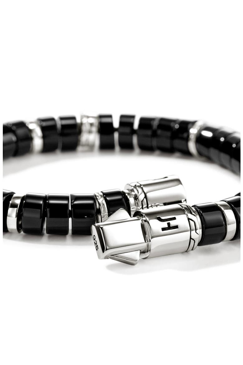 Heishi Beaded Bracelet, Alternate, color, SILVER