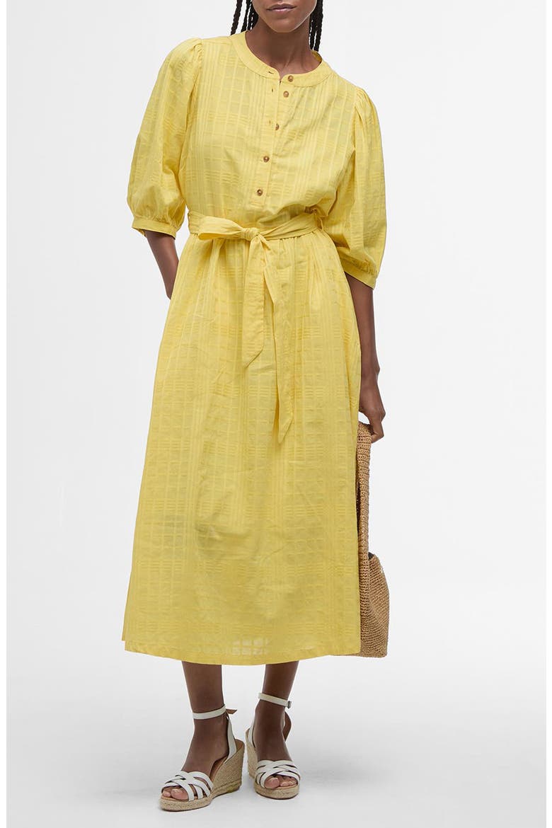 Heidi Cotton Midi Dress, Main, color, SUNRAY YELLOW