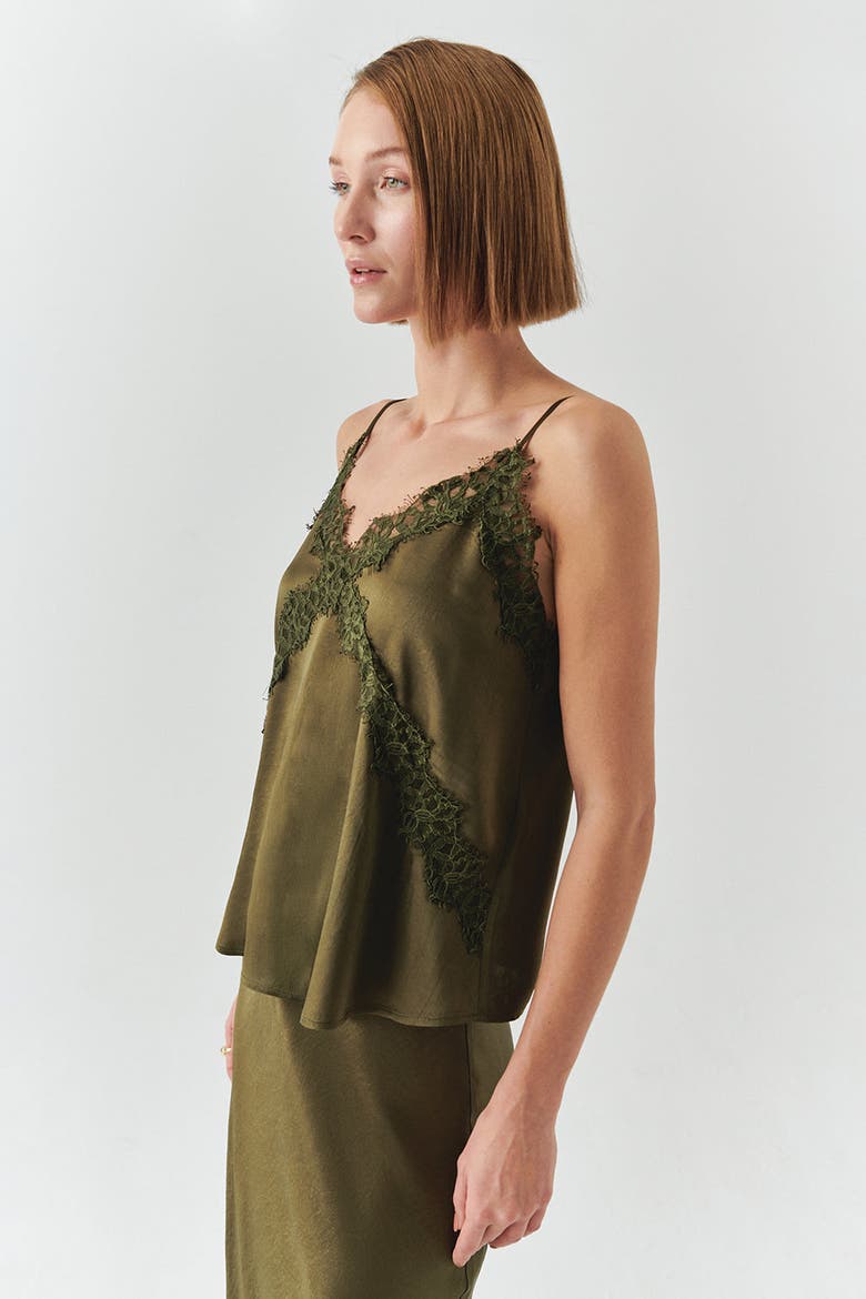 Hana V Neck Camisole Blouse, Alternate, color, KHAKI