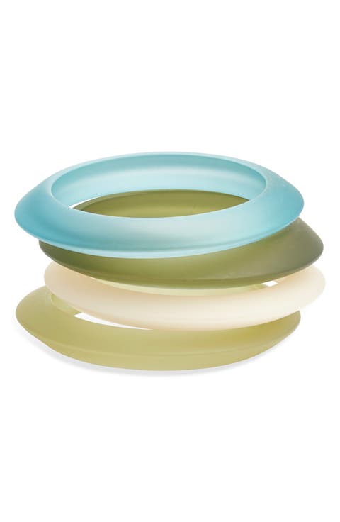 Set of 4 Ombré Resin Bangle Bracelets