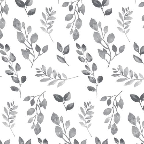 Lambs & Ivy Painted Forest Watercolor Leaf Print Baby Fitted Crib Sheet In Gray