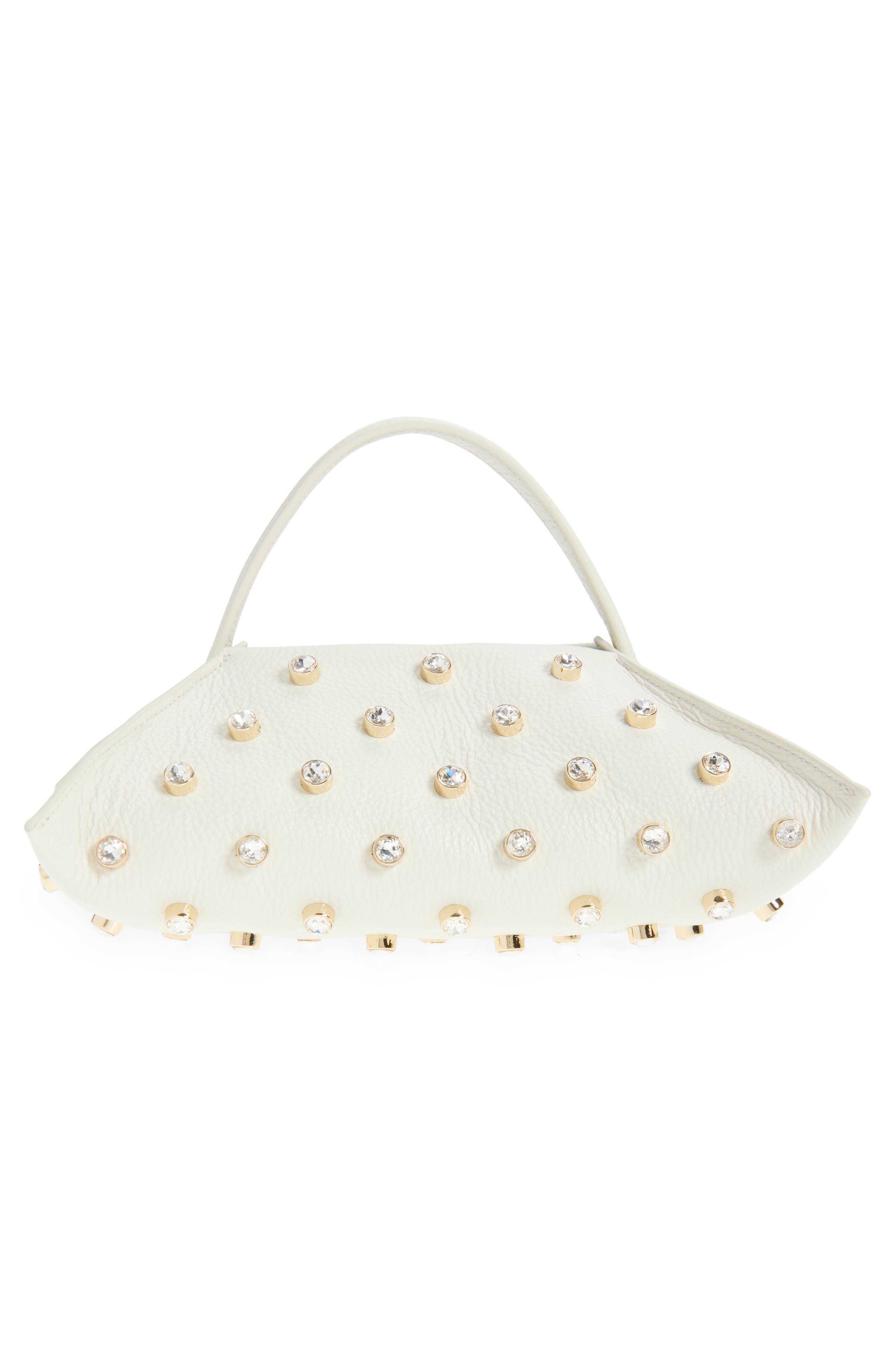 Altuzarra Origami East/West Baguette Bag, Alternate, color, 380102 Ivory/ Crystal