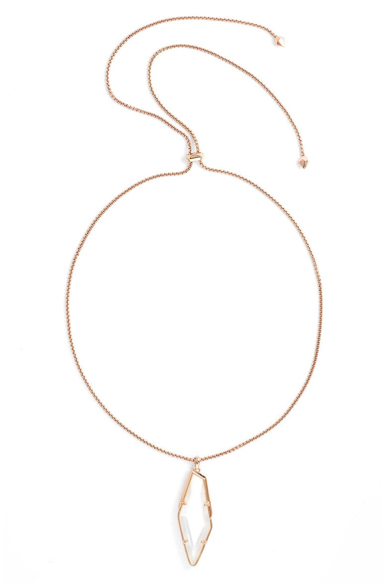 'Beatrice' Pendant Necklace, Alternate, color, IVORY MOP/ ROSE GOLD