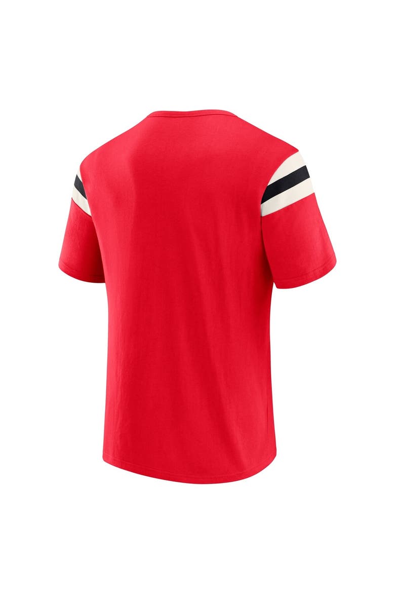 Men's Darius Rucker Collection by Fanatics  Red Kansas City Chiefs Football Stripe Sleeve T-Shirt, Alternate, color, Red