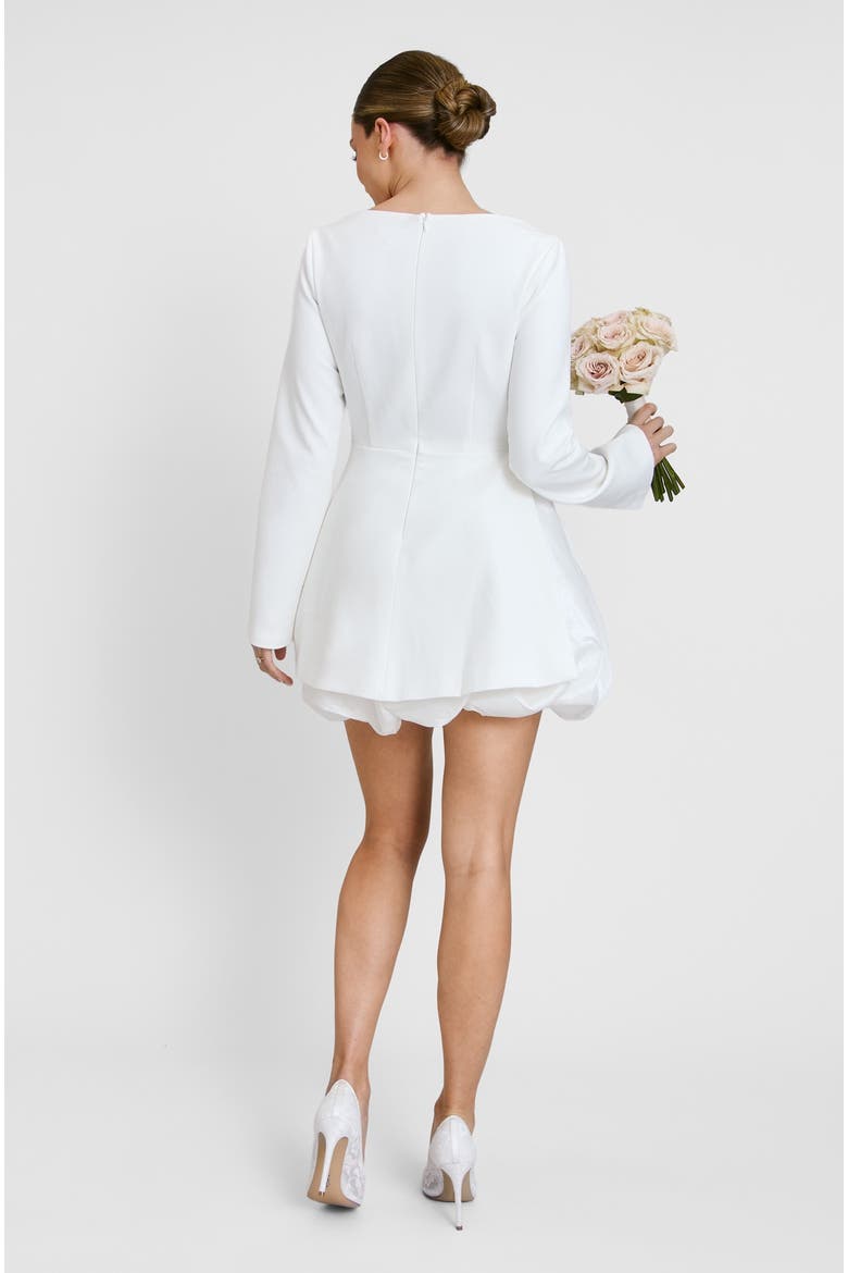 Isla Split Sleeve Bubble Hem Mini Dress, Alternate, color, White