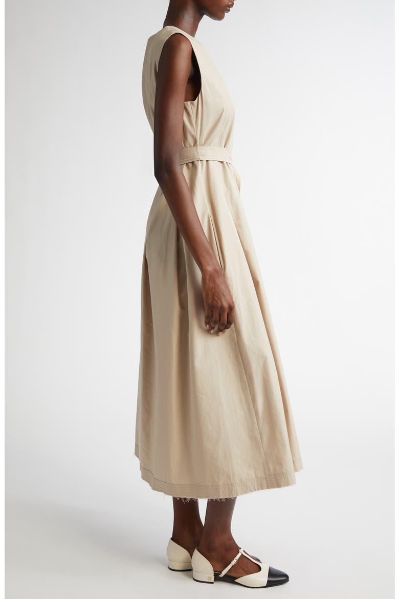 Amina Cotton Twill Midi Dress, Alternate, color, BEIGE