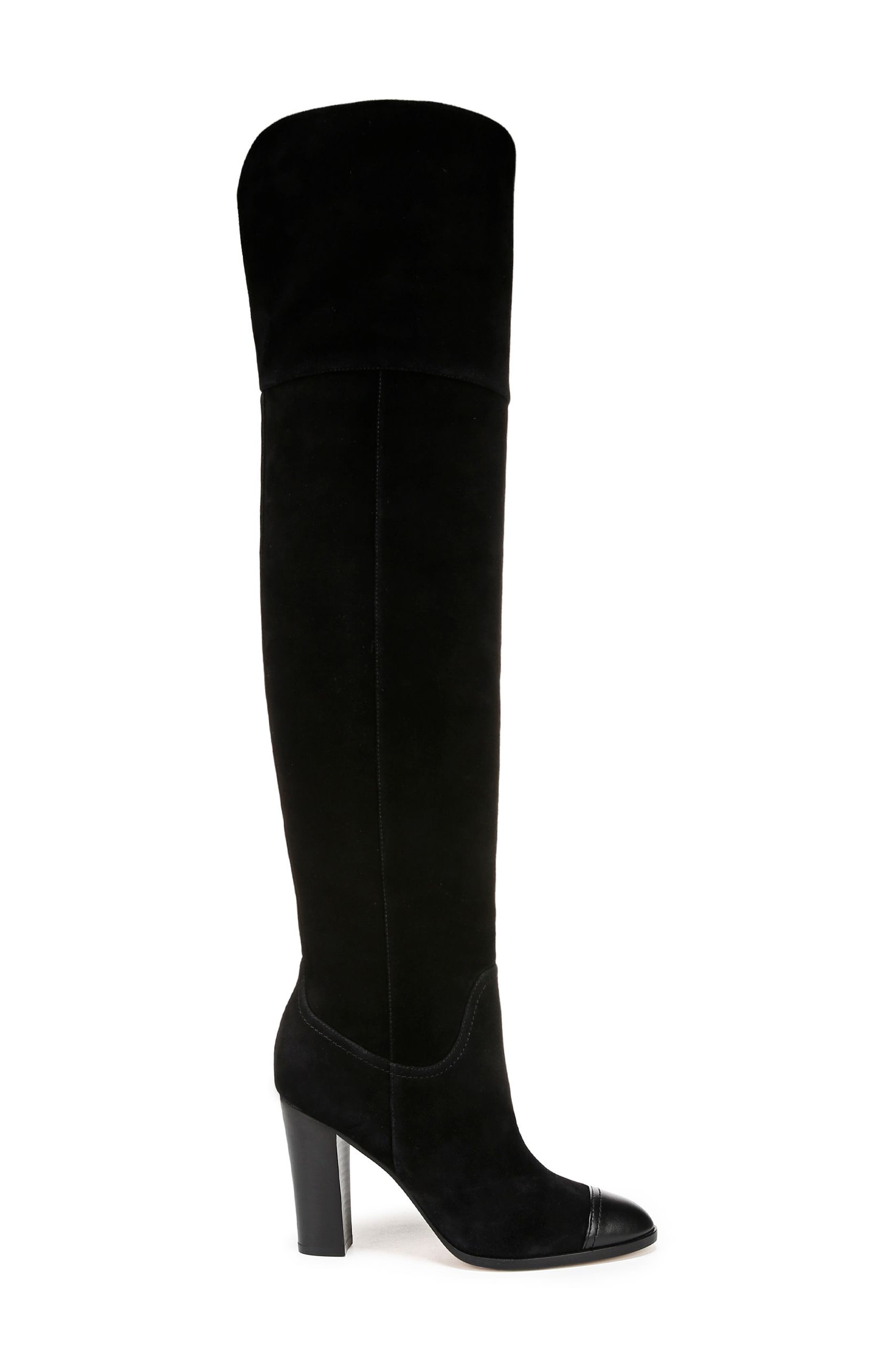 Veronica Beard Conrad Over the Knee Boot, Alternate, color, Black/ Black