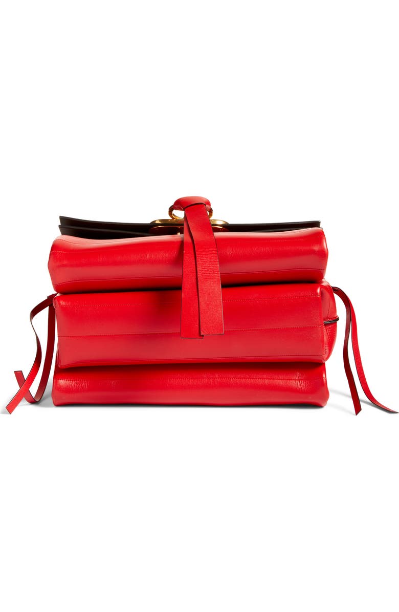 Valentino Garavani Medium V-Ring Leather Shoulder Bag, Alternate, color,