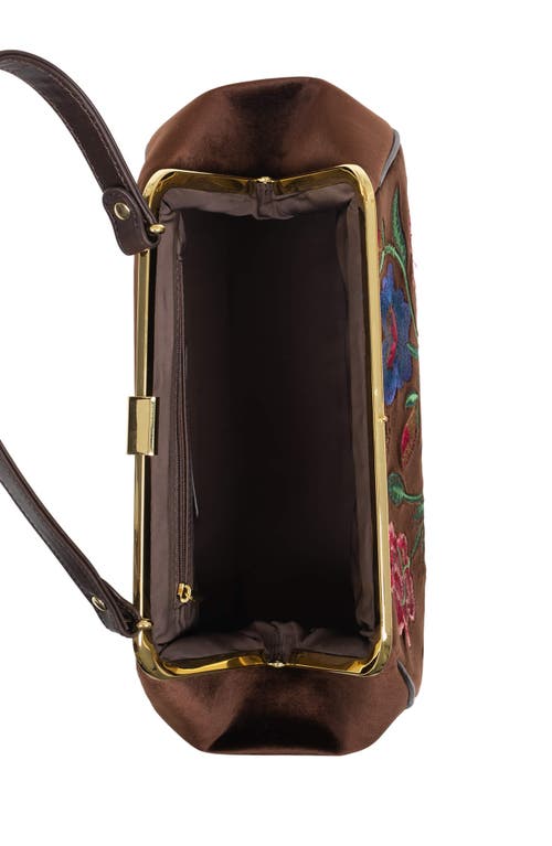 Jeffrey Campbell Frame Floral Embroidered Velvet Shoulder Bag