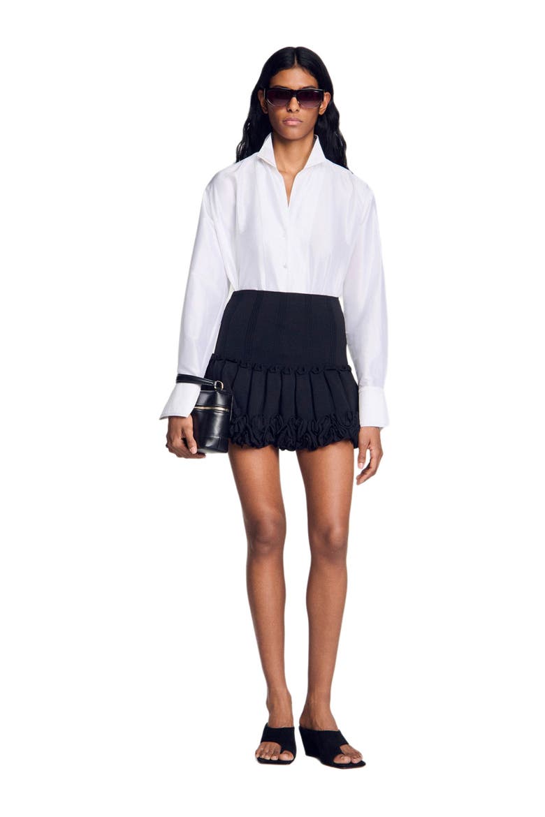 Oversized silk satin shirt, Alternate, color, White