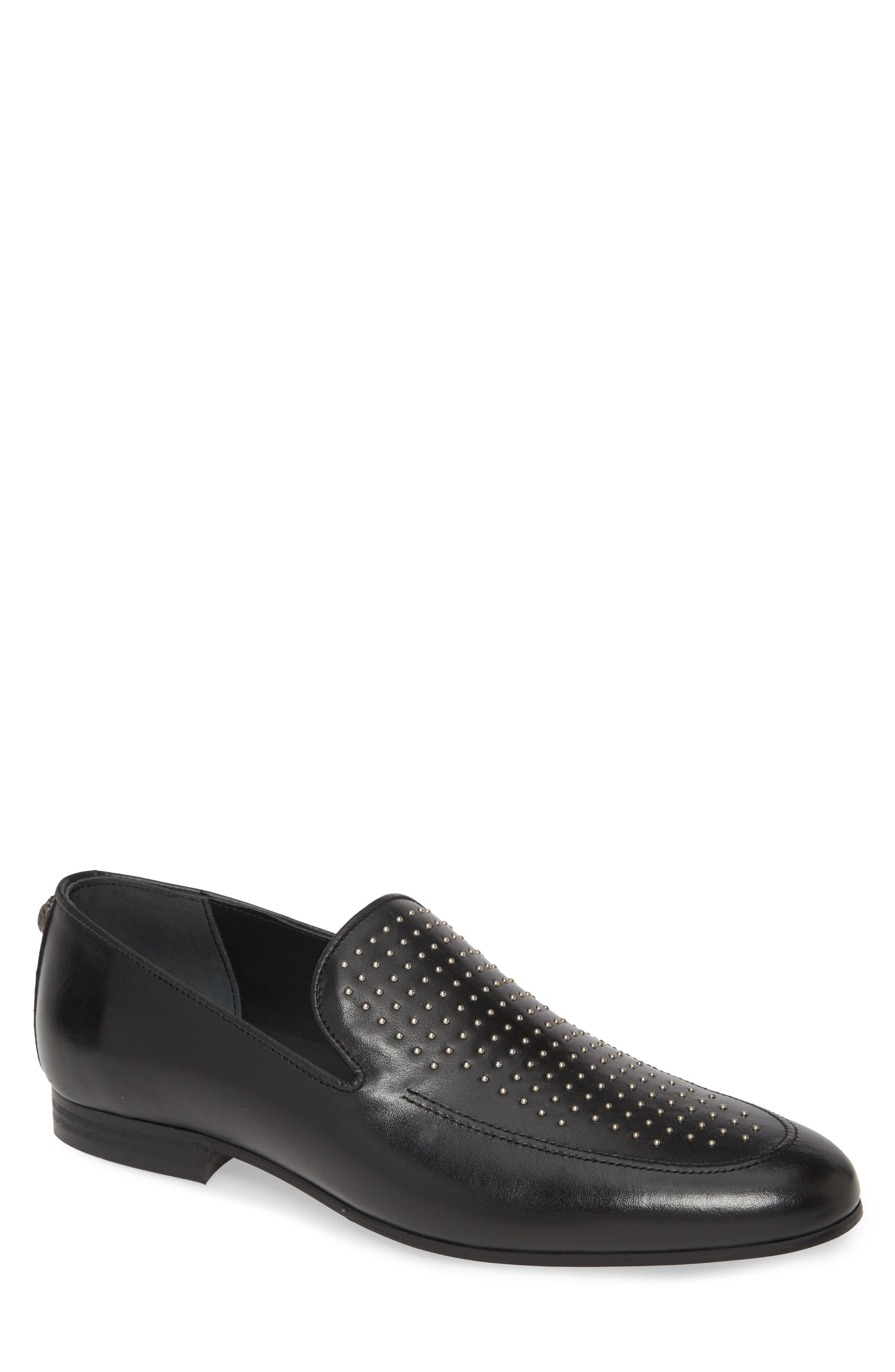 Palermo Stud Venetian Loafer, Main, color, BLACK