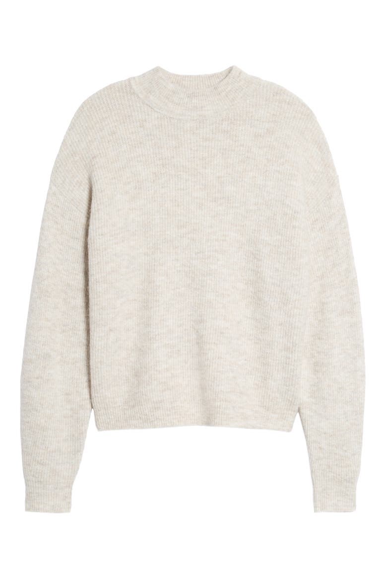 Cozy Ribbed Pullover, Alternate, color, BEIGE OATMEAL HTHR