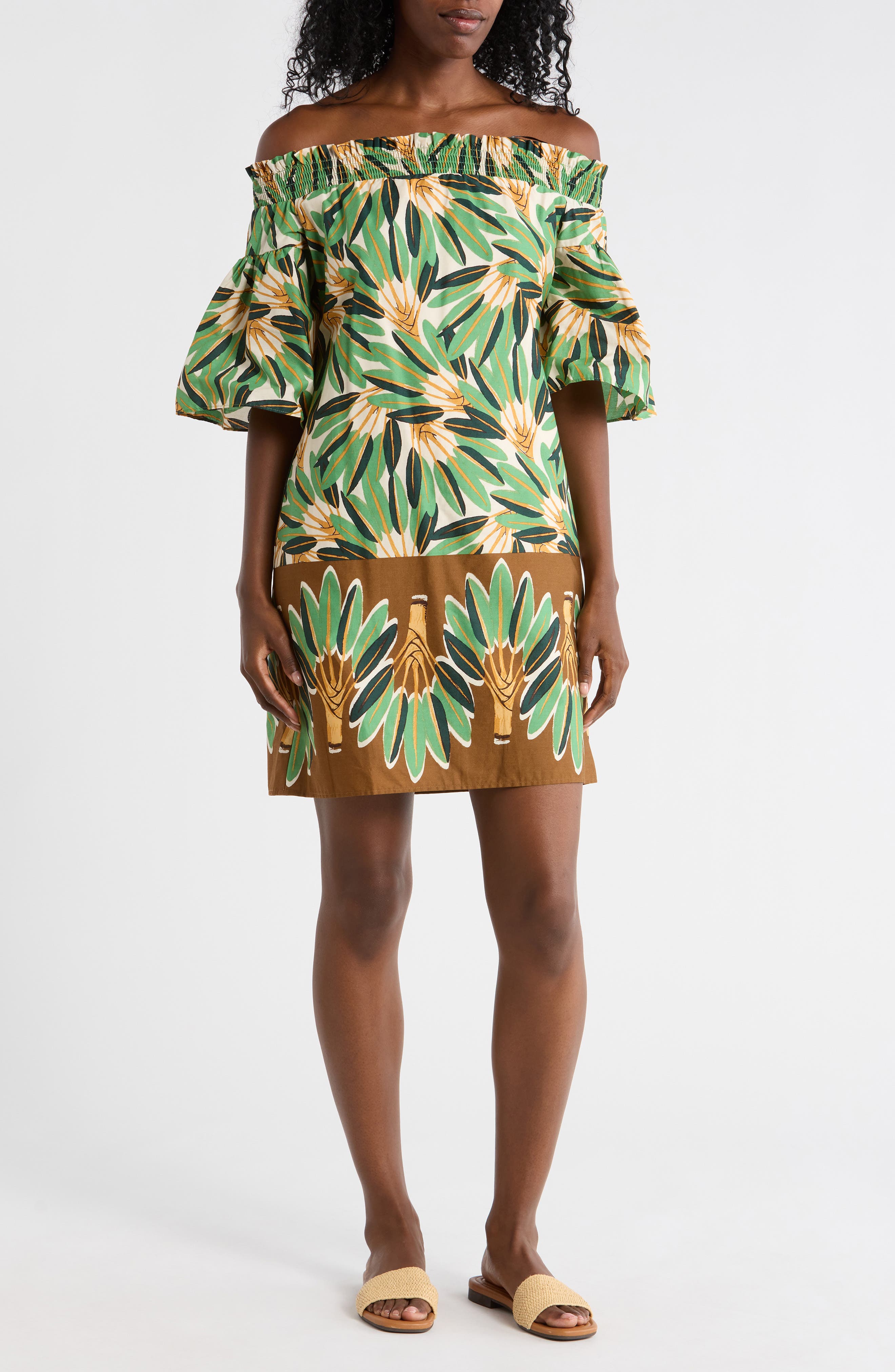 Vince Camuto Smocked off the Shoulder Mini Dress