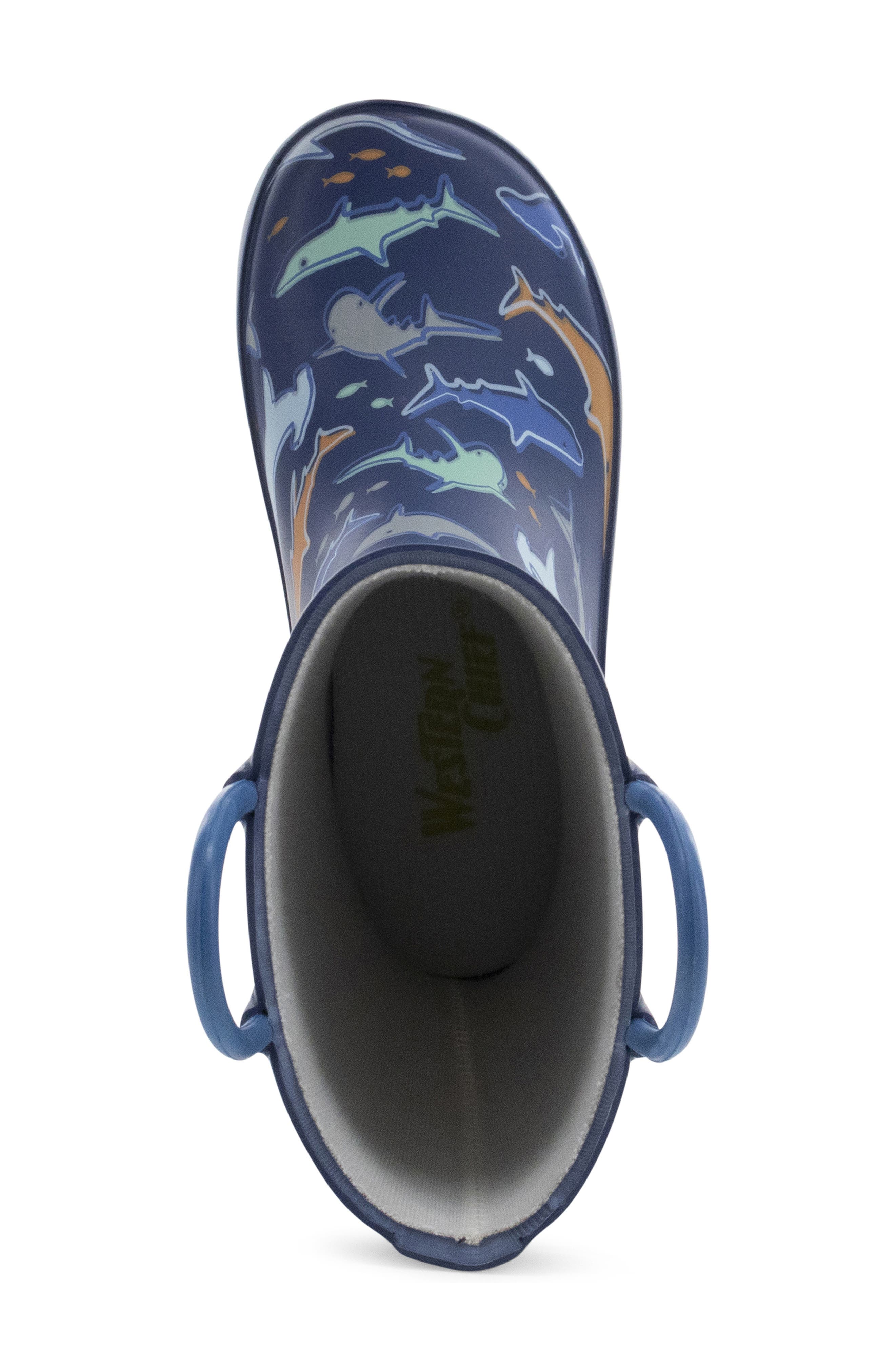 Kids' Shark Bait Rain Boot, Alternate, color, NAVY